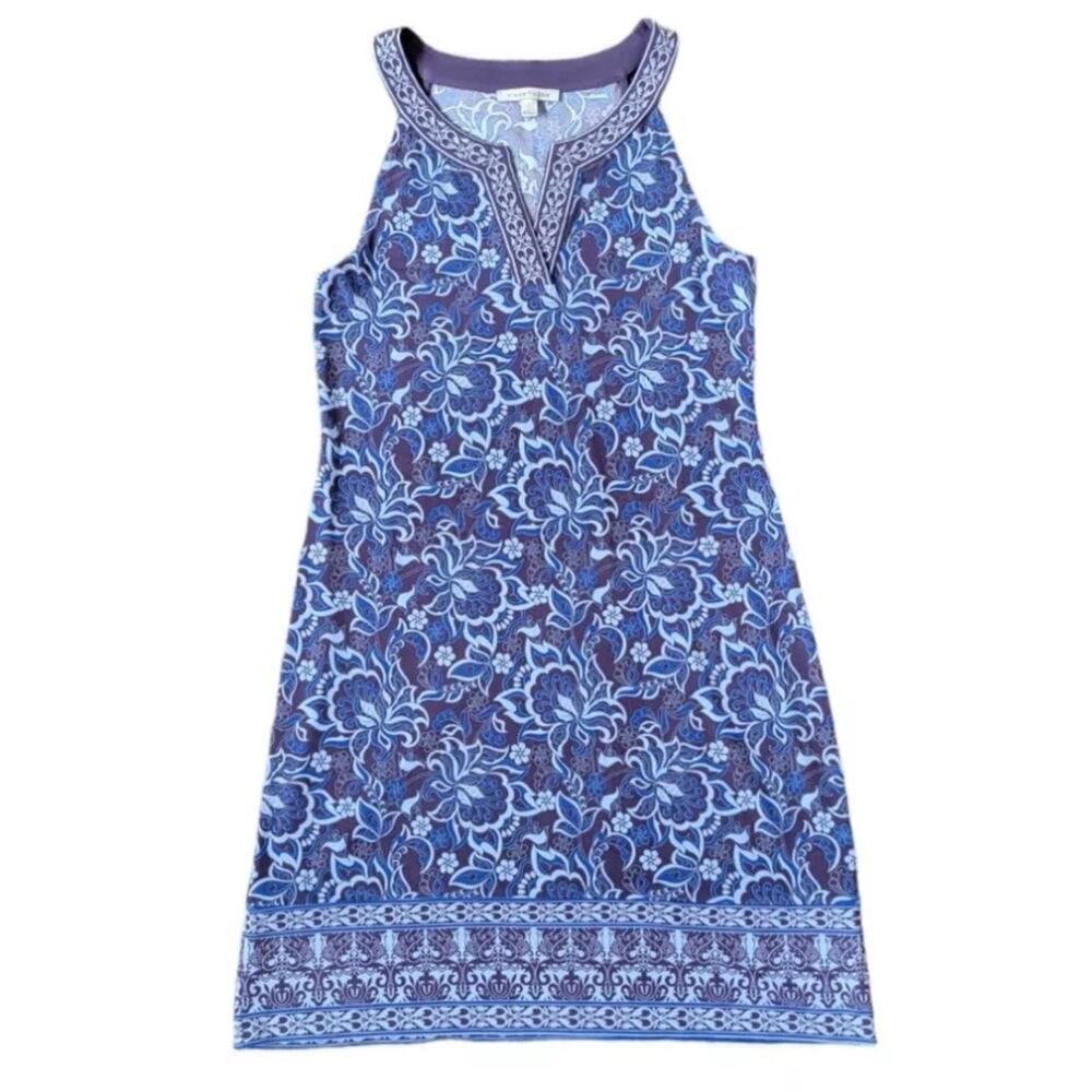 41 Hawthorne Blue and Purple Paisley Dress - Picture 1 of 3